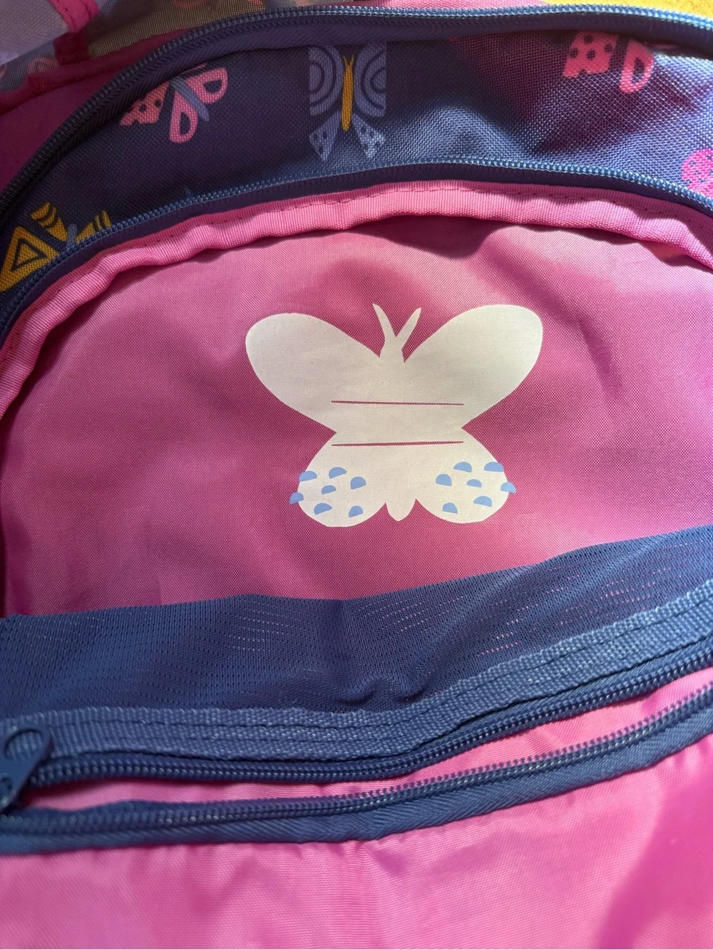 Target Purple Kids Backpack with Pink & Yellow Butterfly Print
